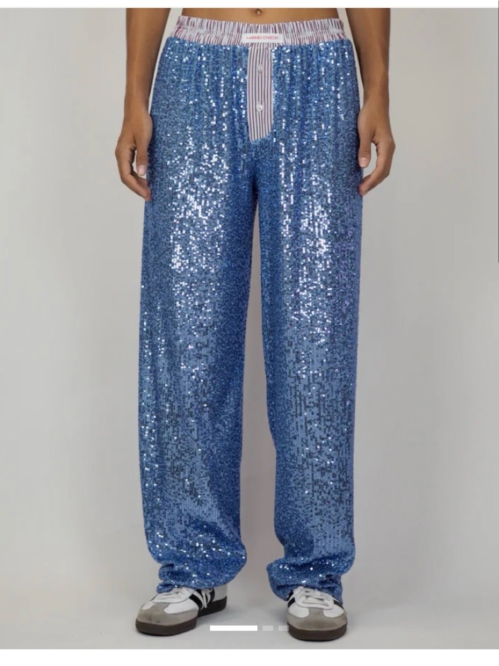 Sequin Wide-Leg Pants In Sky Blue